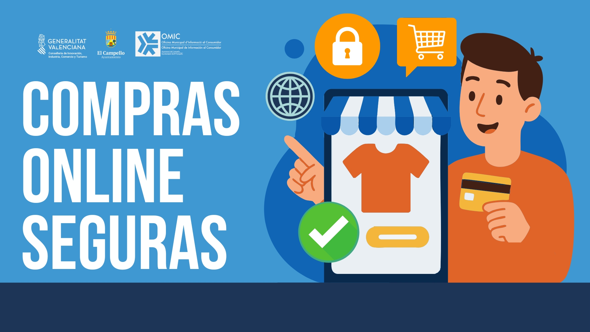 VIDEO COMPRAS SEGURAS ON LINE  - Acción subvencionada por la Consellería de Innovación, Industria, Comercio y Turismo.