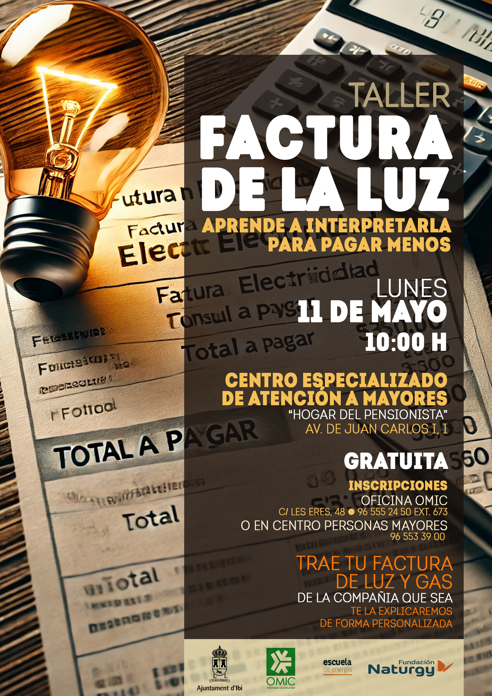 Taller Omic factura de Luz.