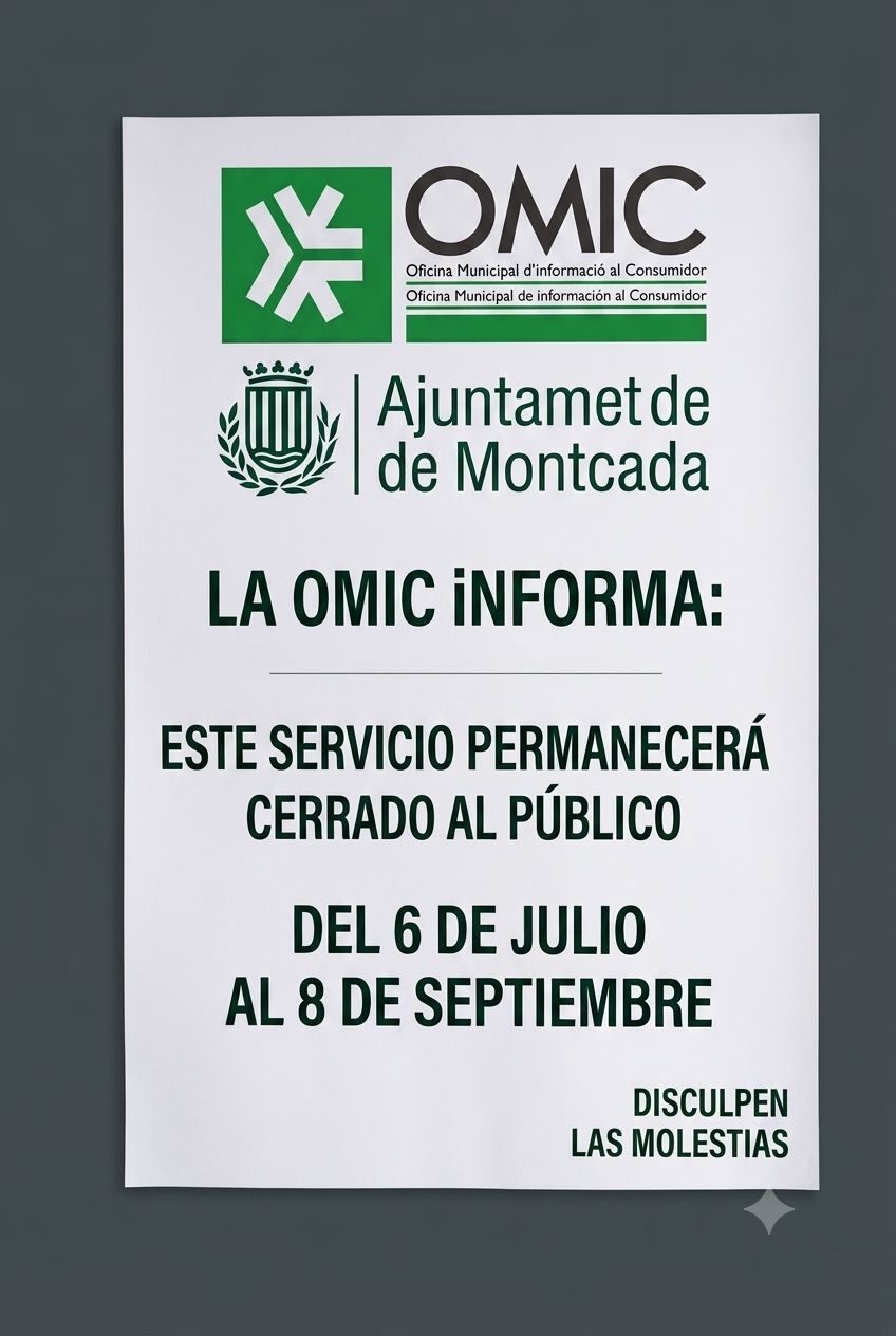 CIERRE OMIC DEL 6 JULIO AL 8 DE SEPTIEMBRE